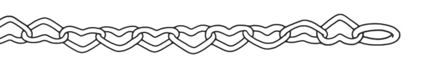 Sketch of Delicate Connected Hearts chain